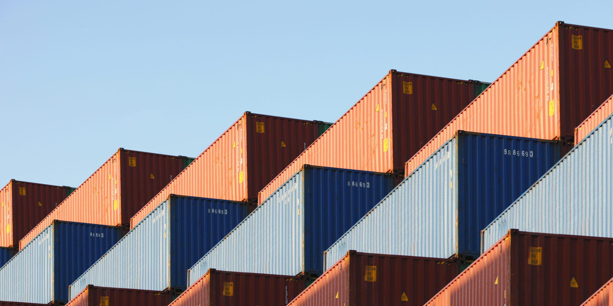 A geometric stack of shipping containers